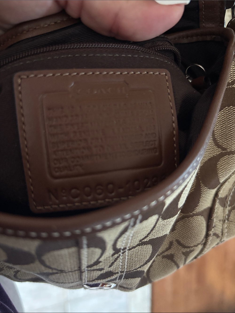 Coach Tan and Brown Signature Canvas Shoulder Bag with Buckle - Picture 4 of 4